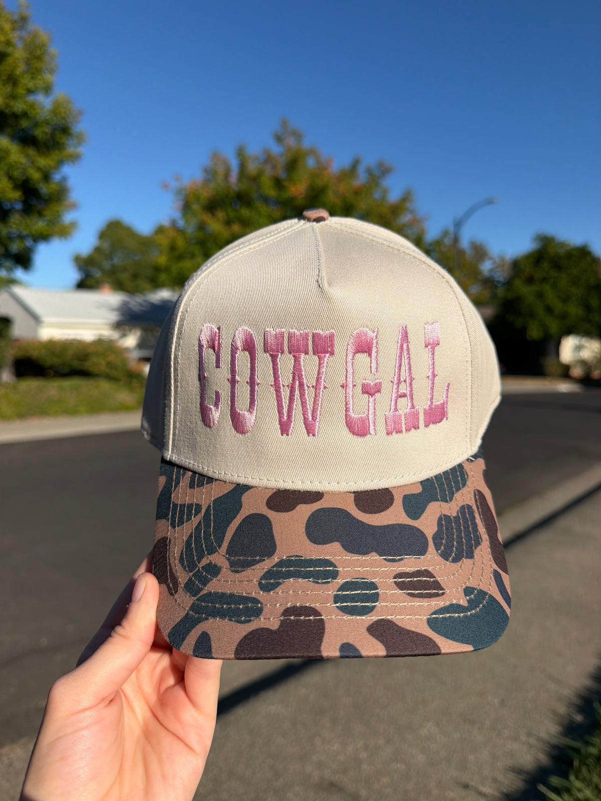 Cowgal Duck Camo Trucker PINK