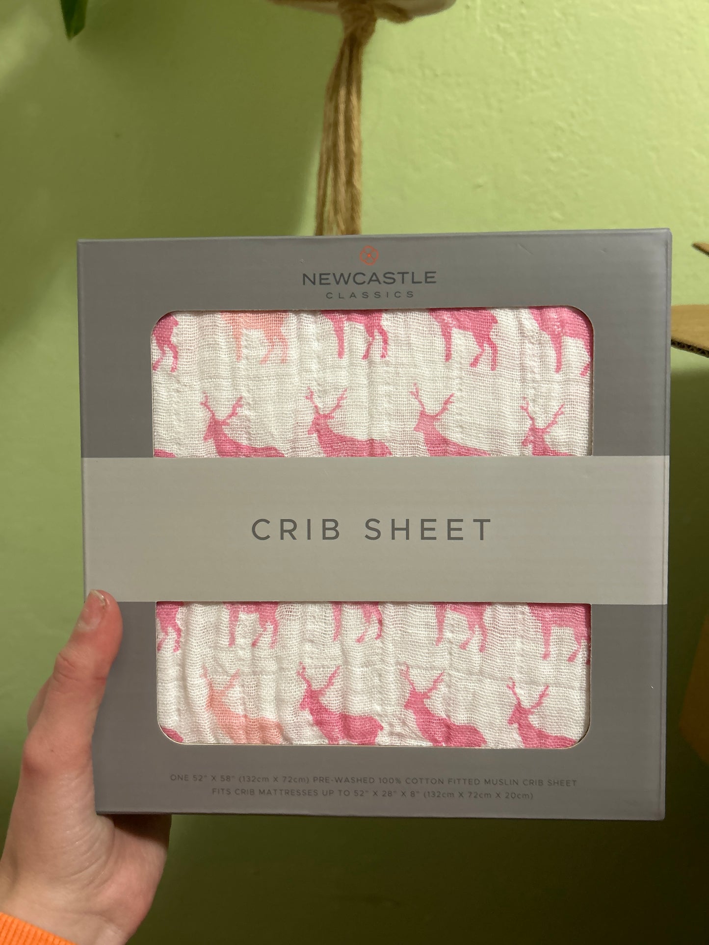Pink Deer Crib Sheet