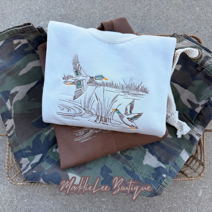 Duck hunt EMB crewneck: Brown / L