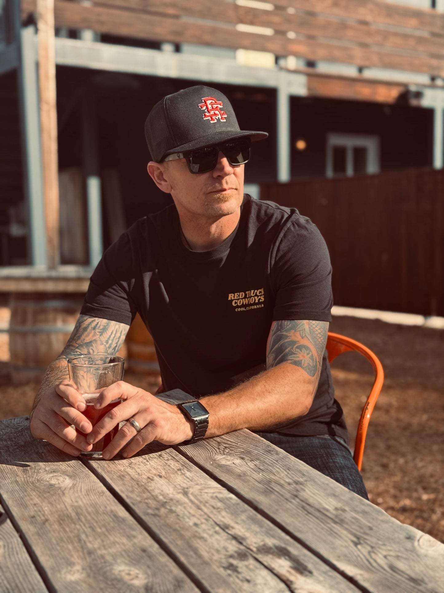 Red Truck Horizon Tee