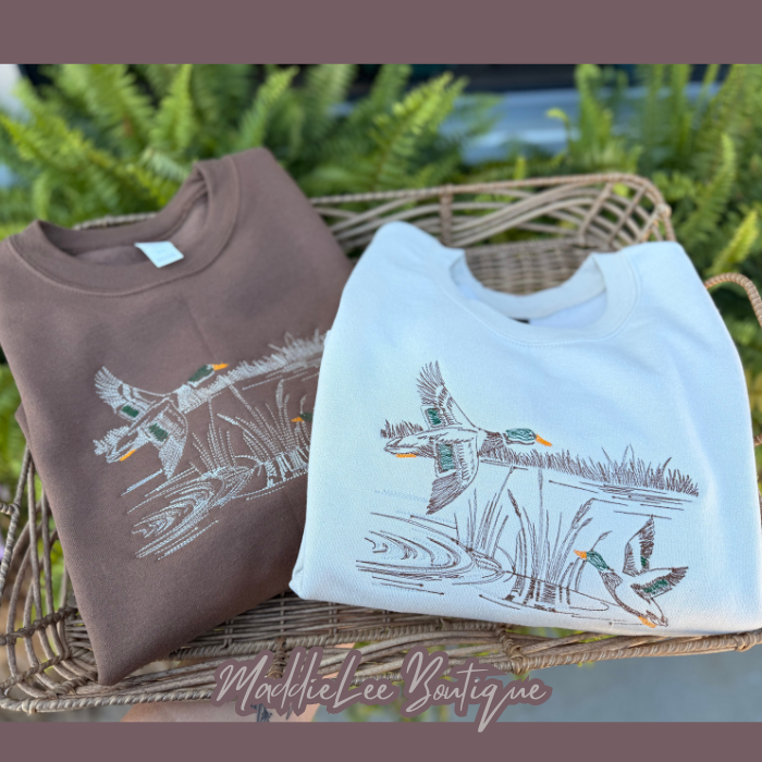 Duck hunt EMB crewneck: Brown / L