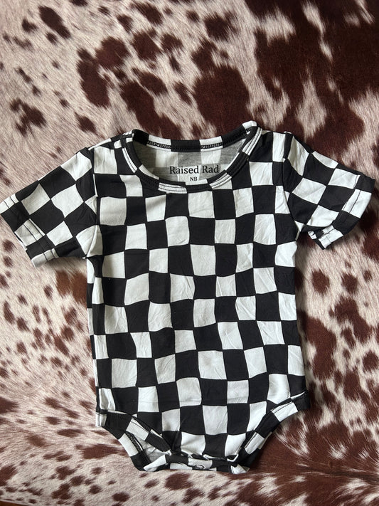 Rad checkered onesie