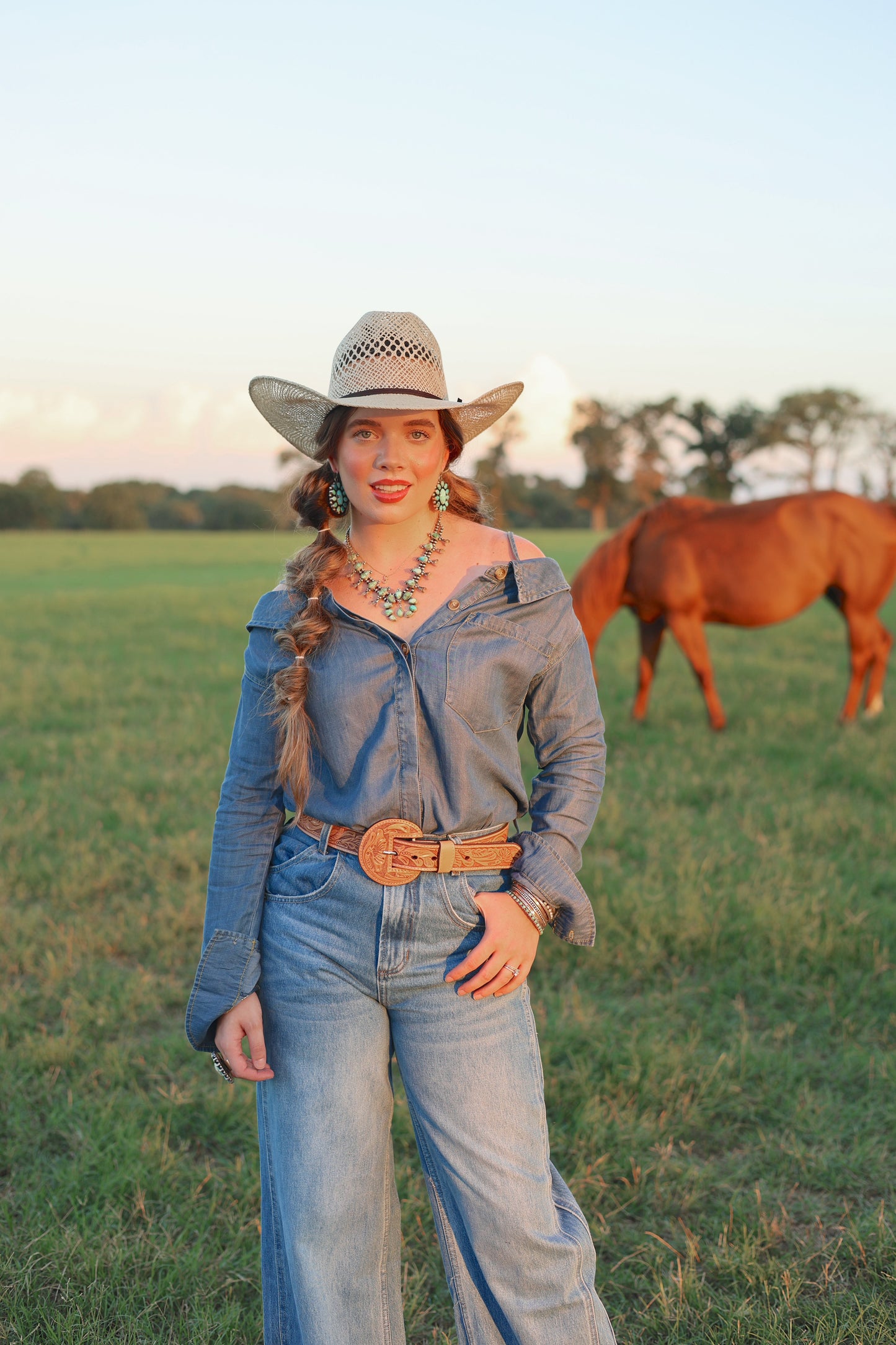The Danni Off Shoulder Denim Top