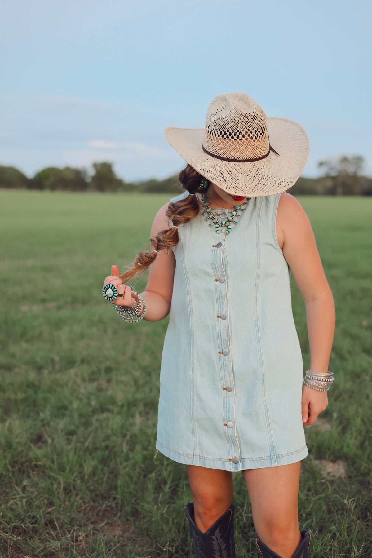 The Dobbs Denim Dress in Light Wash