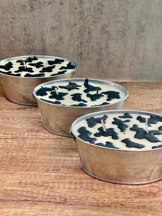 Oval Cow Print Candle: Toasted Pumpkin Spice