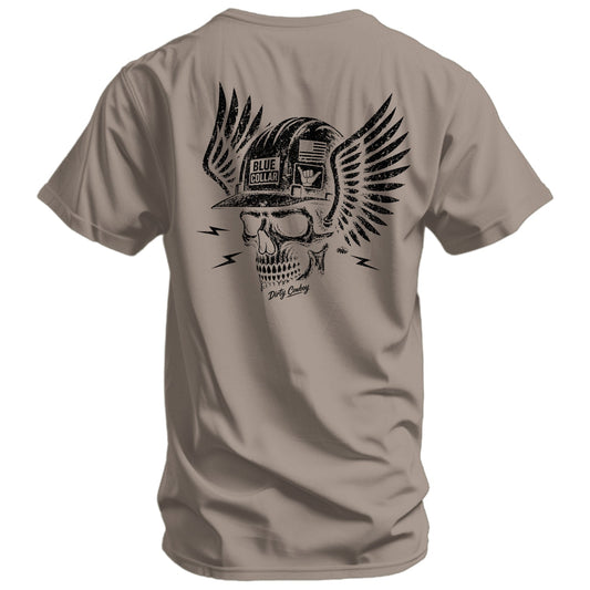 Blue Collar Skull Men's T-Shirt