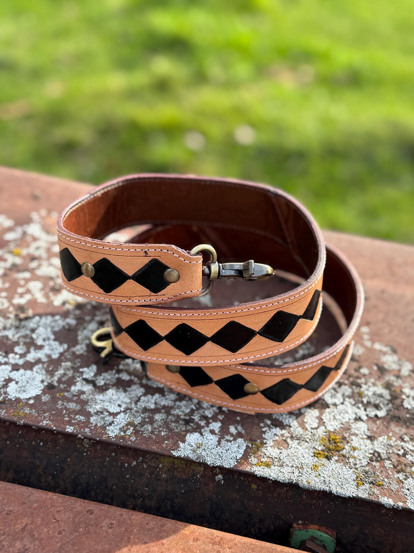 Western Tan Checkered Genuine Cowhide Leather Purse with fringe