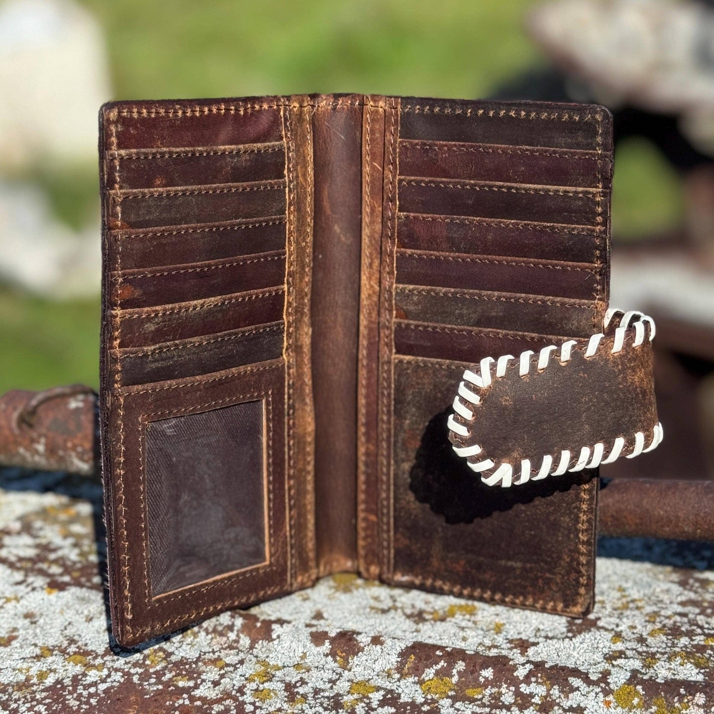 Genuine western leather cowhide wallet